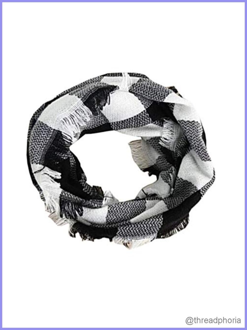 Winter Infinity Circle Scarf Warm Plaid Wrap